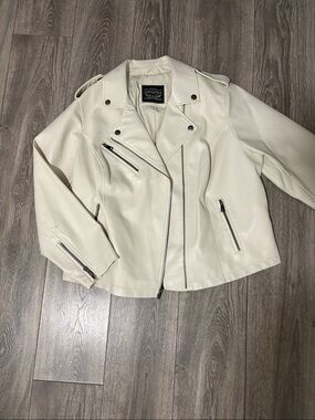 Levi's Off-White Faux Leather Moto Jacket